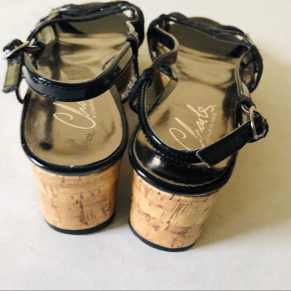 Charles David Black Wedge Sandals - Picture 6 of 8